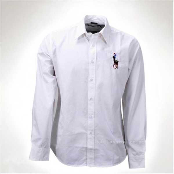 Ralph Lauren Men White Big Pony Collar Shirts(fair,Style,Sell ​​well ,Sequins)